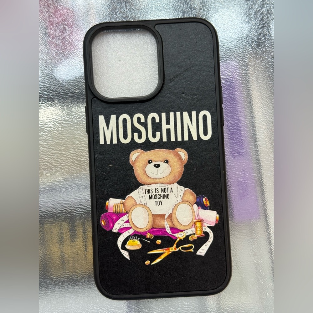 Moschino Black and Brown Teddy Bear Phone Case